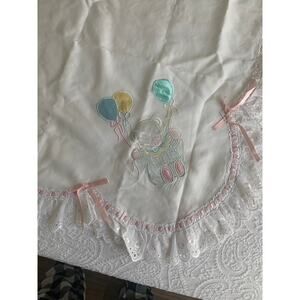 Vintage Heirloom Baby Blanket Lace Nursery Heirloom Embroidered Crib Keepsake